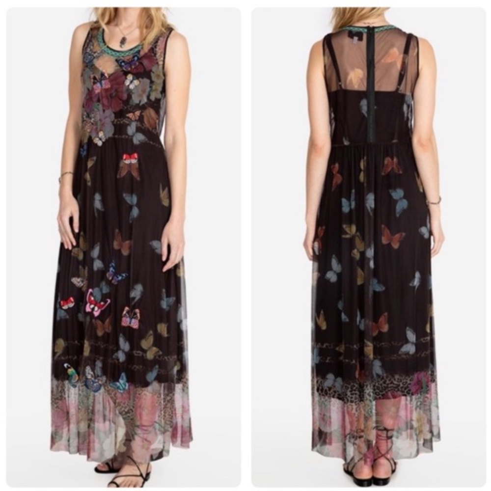 NWT JohnnyWas Mesh Butterfly Dress